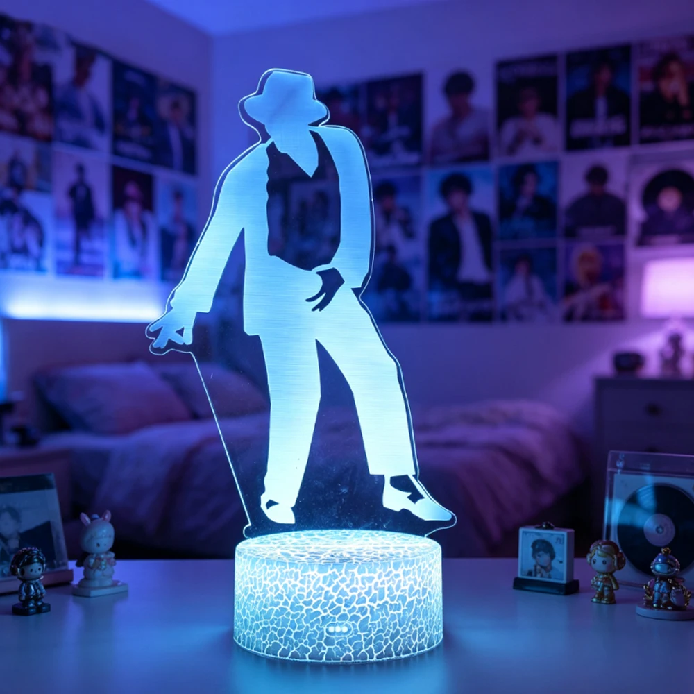 Heißer Pop-Rock-Sänger Michael Jackson Serie Charaktermodellierung Nachtlicht Desktop 7-Farben-Nachtlicht Freunde Geburtstagsgeschenk – Detail 3