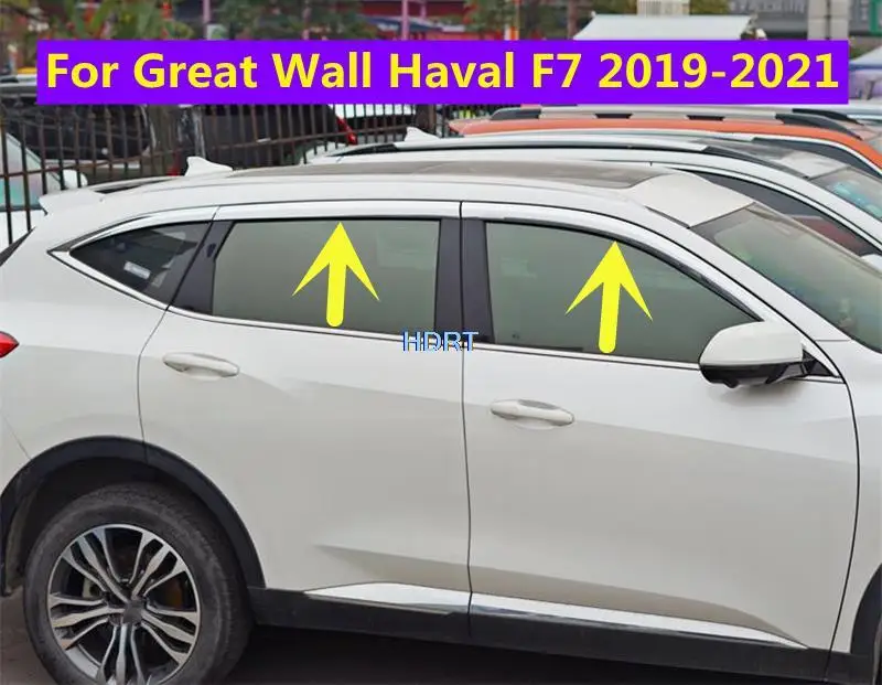 

Side Window Deflector For Great Wall GWM Haval Hover F7 2019-2021 Car ABS Chrome Sun Rain Guard Vent Door Visor Awnings Shelter