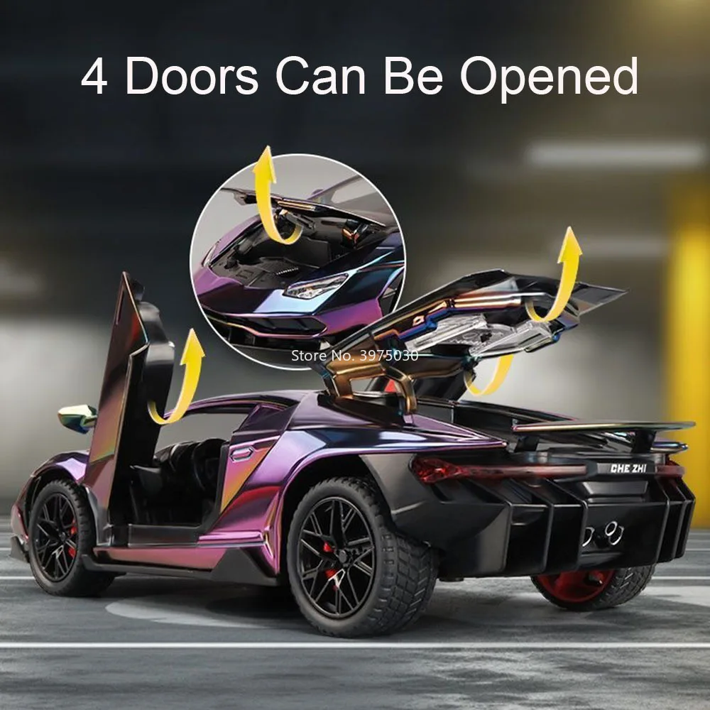 1:24 Lambor LP770-4 Autos Modelle Legierung Druckguss Spielzeug mit Licht Sound Miniatur Supercar Rad Zurückziehen Fahrzeug Kinder Perfekte Geschenke