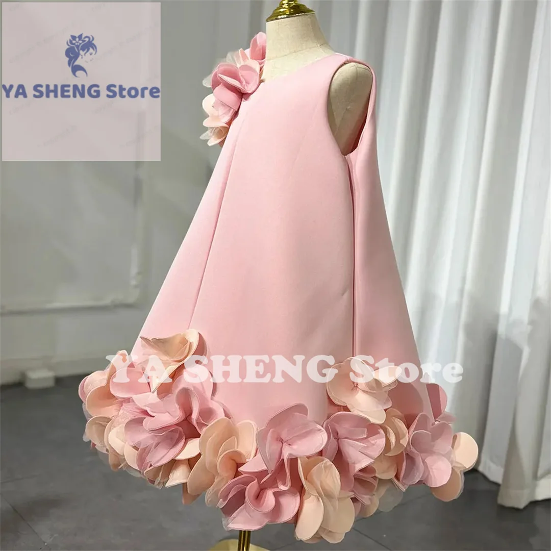 فستان أنيق للفتيات في دبي ، عيد الفطر ، طفل ، ملابس أطفال ، زفاف ، حفلة عيد ميلاد ، عطلة ، أبيض ، وردي #3