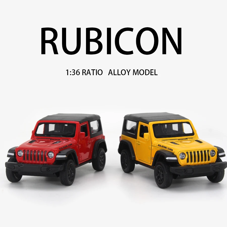 1/36 Jeep Wrangler Rubicon Off-Road Toy Car RMZ CiTY Diecast Miniature Vehicle Model Pull Back Collection Gift For Boys Kid