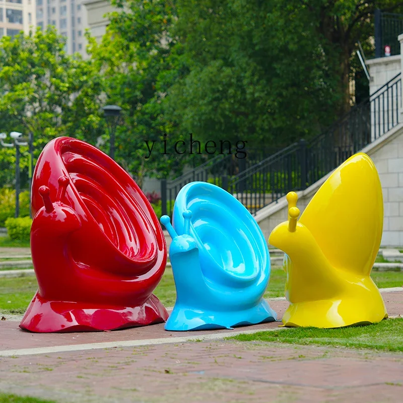 L7-15 outdoor snail seat sculpture photo clock in the layout of park landscape decoration cartoon fiberglass ornament