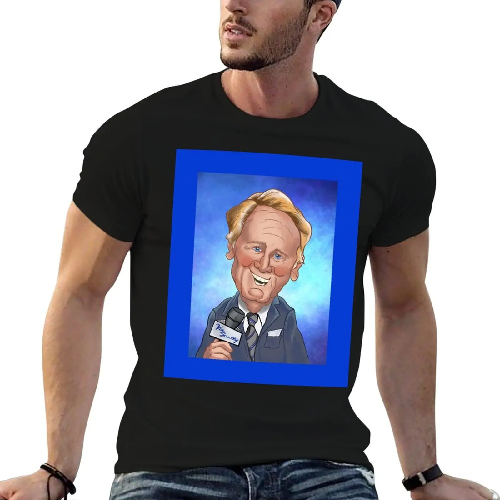

t shirts for man anime t Blue for shirts Dodger cotton T-Shirt man Vin Scully,