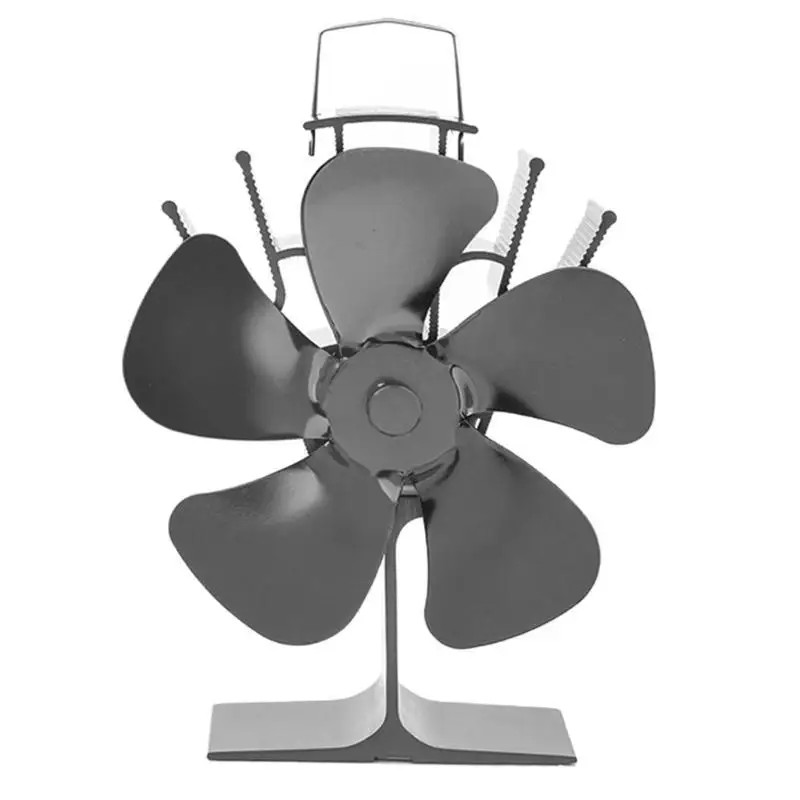 652F SF304G 5 شفرات خشب لمروحة الموقد تعمل بالطاقة الحرارية موقد مروحة كفاءة مروحة الموقد #3