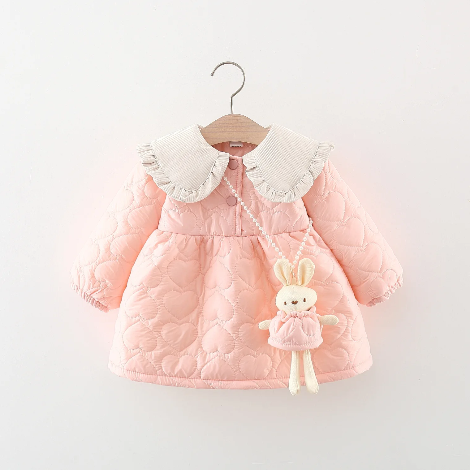 New winter style lapel bunny pendant, quilted cotton clothes for girls, love quilted cotton clothes, free bunny bag