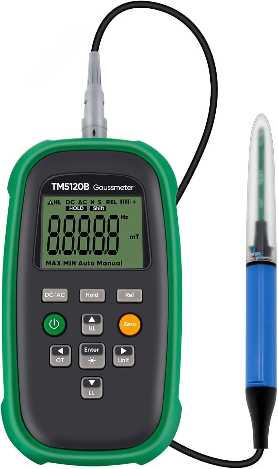 Digital Gauss Meter 0-3000mT AC DC Meter with Probe High Accuracy Magnetic Field Tester for Industrial Applications