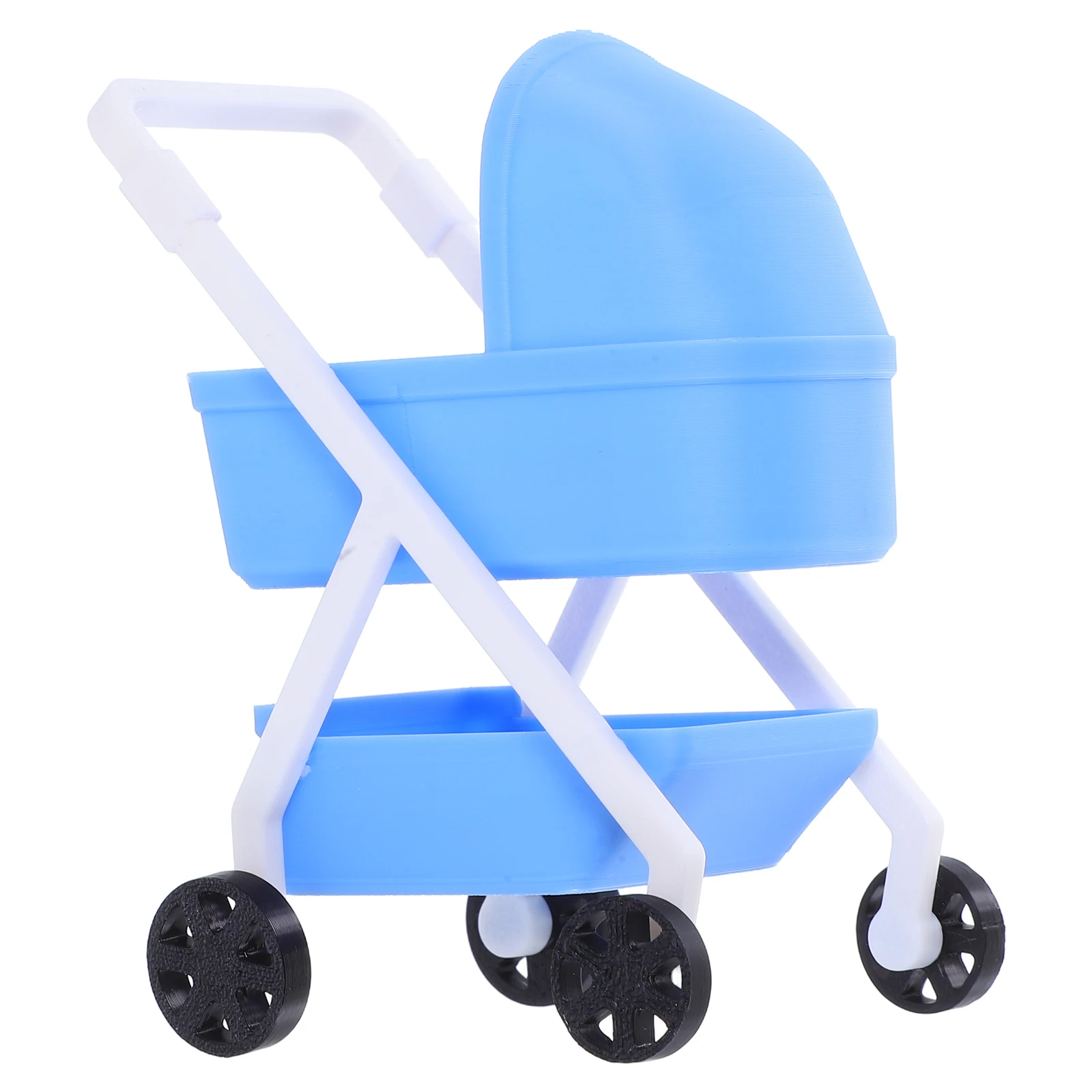 

Mini Cradle Car Babydoll Stroller Toy Accessories Dollhouse Decor Plastic Furniture Realistic Lightweight Compatible Kids Play