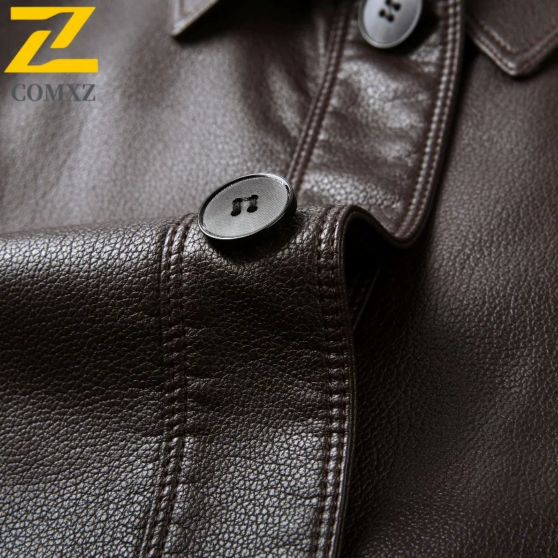 Premium Autumn Leather Jacket Men 2025 Fashion Classic Lapel Design PU Leather Coat Business Casual Stylish Trendy Wear Coats - Image 4
