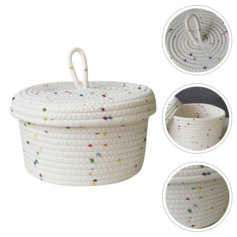 Storage Box Makeup Basket Cotton Rope Woven Baskets Tabletop Hamper Small Snack Toy Sundry Container Home