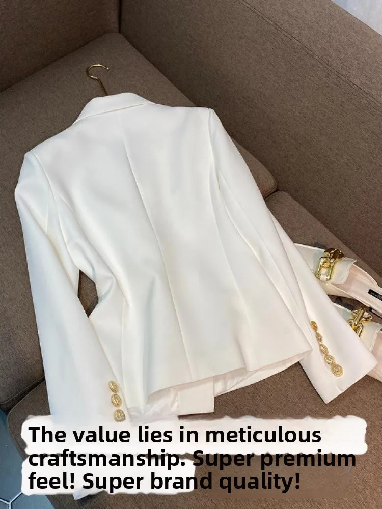 Ele Sweet Sle Women's Suit Jaet High Quali Commute Faion Slim Fit Long Sve Button ket Design A6794