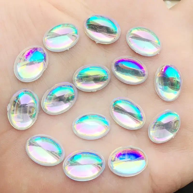 Flatback Round&oval&horse eye Gems Crystal AB Rhinestones Clear Acrylic Crystal Stones Non Hotfix Strass Non Sewing Beads