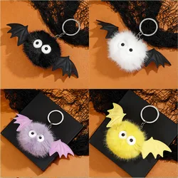 Cute Halloween Bat Devil Plush Pendant Keychain for Women Men Kids Lovely Keyring Backpack Bag Accessories Gifts for Friends