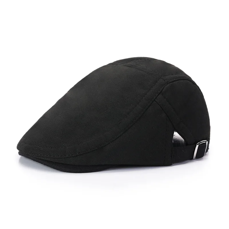 Newsboy Caps Men Adjustable Hats Men Woman Casual Beret Flat Ivy Cap Soft Solid Color Driving Cabbie Hat Unisex Black Gray Hats