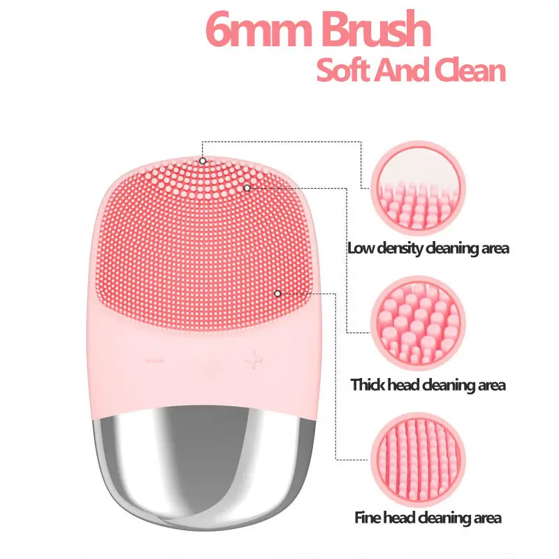 Instrument de beauté électrique de brosse de massage de nettoyant en profondeur du visage en Silicone souple