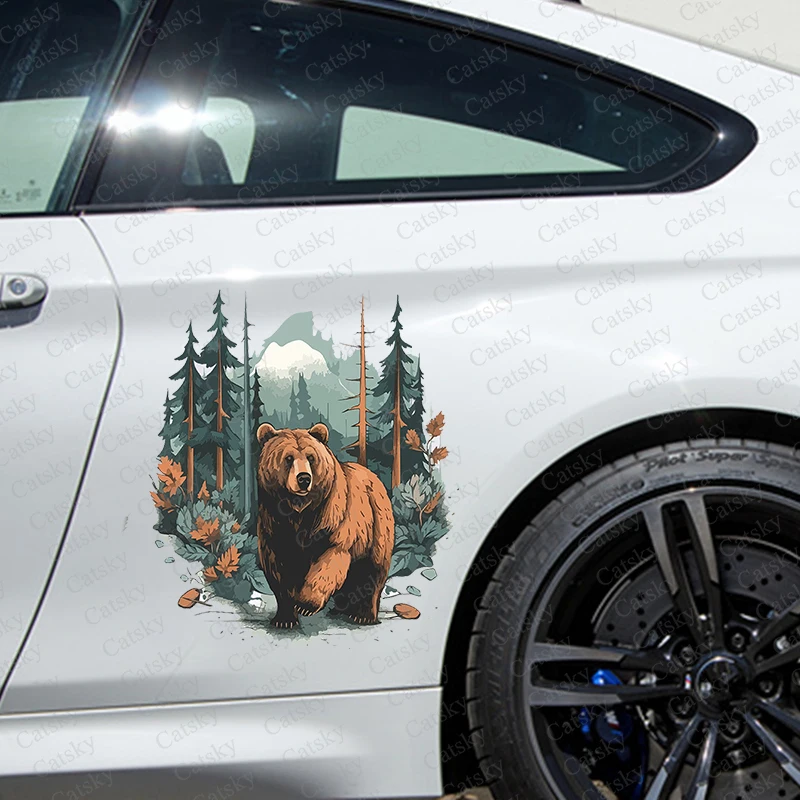 bear animal forest Car Decal Hood Decal Side Vinyl Sticker Decal Truck Graphic Ita Car Wrap Car Paint Decoration Sticker Decal