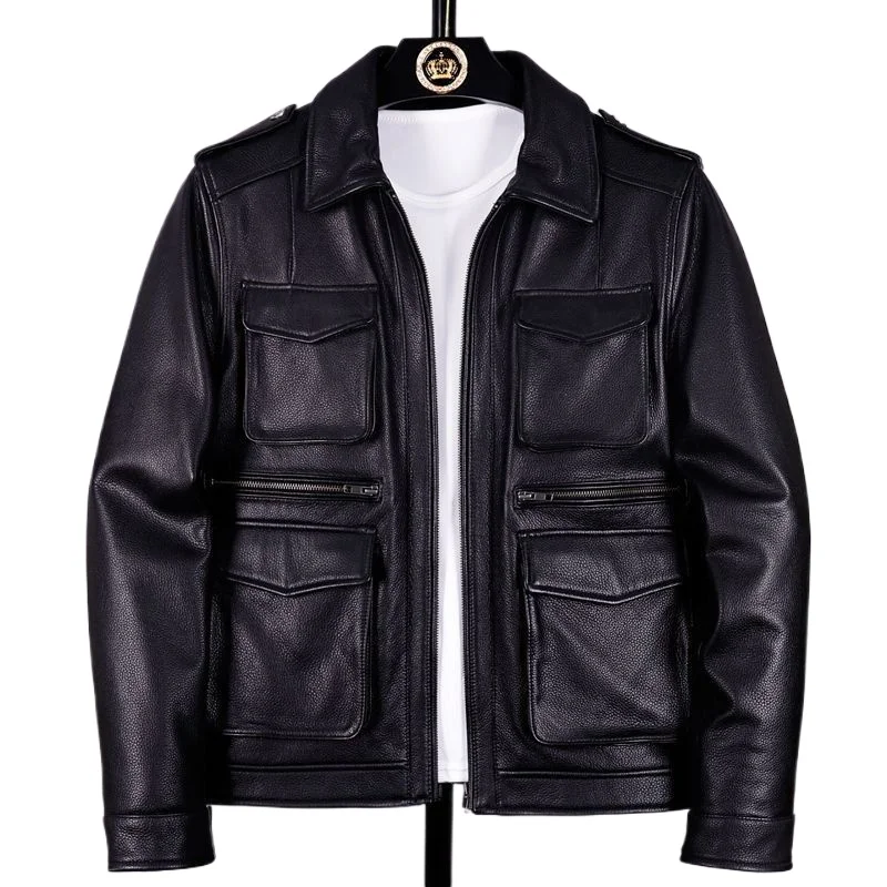 New Vintage Men's Leather Jackets Autumn Winter Casual Motorcycle Slim PU Jacket Biker Leather High Quality Fashion  Overcoat