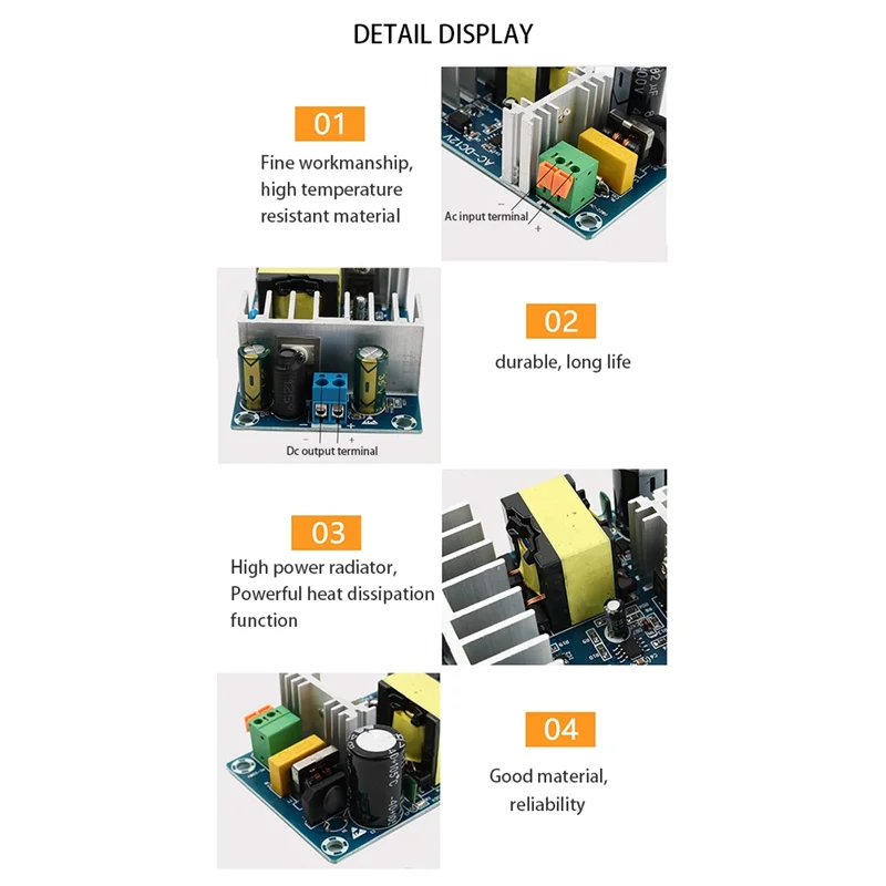 A01E-100W 24V 4A High-Power Switching Power Supply Board AC85-265V Universal 50HZ/60HZ AC-DC Power Supply Module