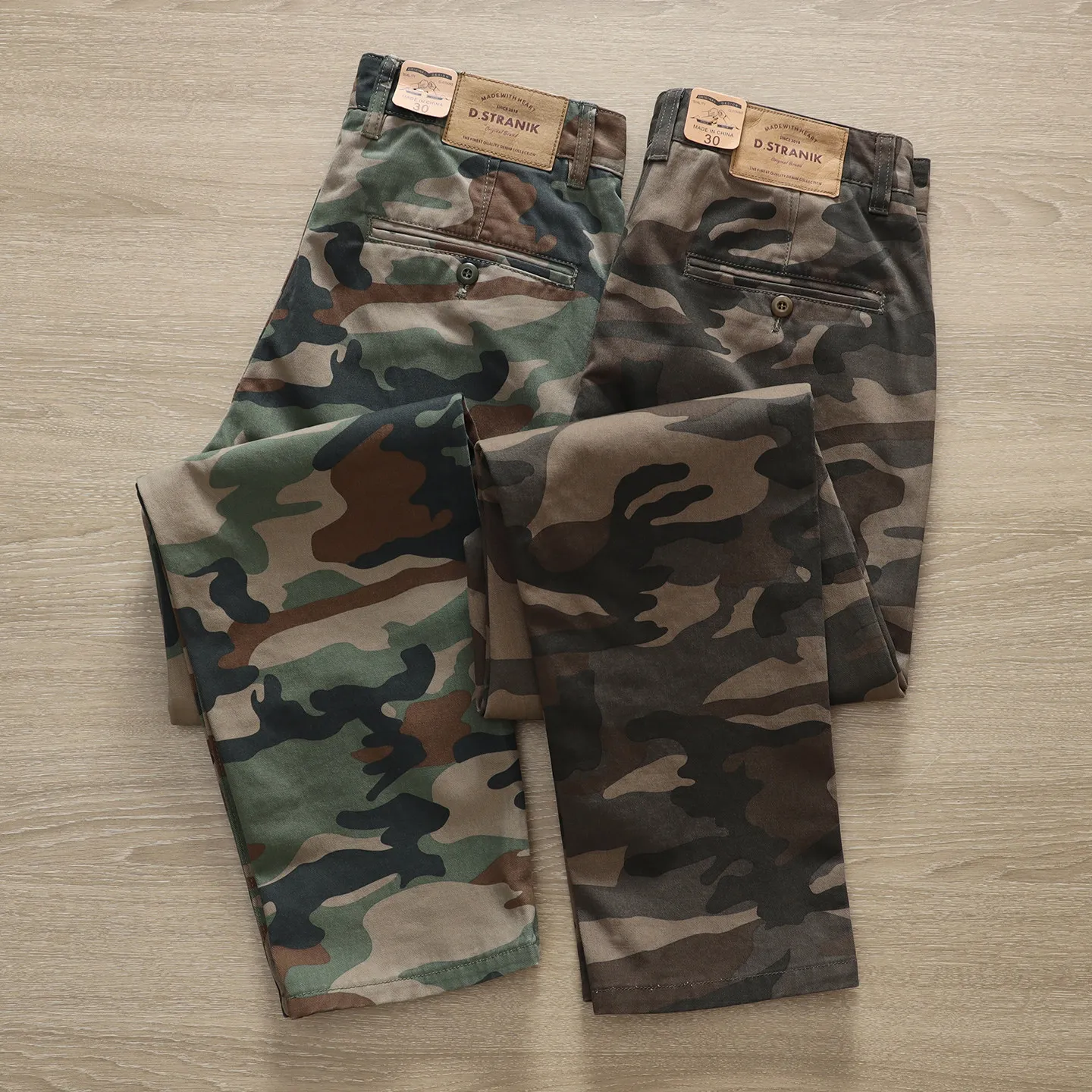 Men's Casual Camouflage Pants Spring Autumn Wear Resistant Construction Site Long Trousers Outdoor Loose Straight Work Pants