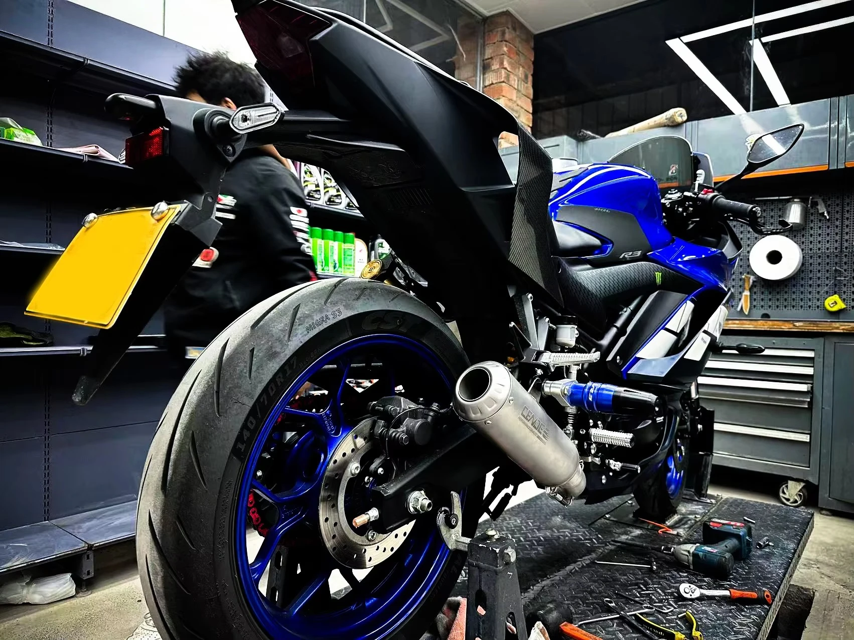 For Yamaha YZF-R25/R3/MT03 2015 - 2024 High-performance Titanium Alloy Racing Full-Section Exhaust Pipe Exhaust Manifold