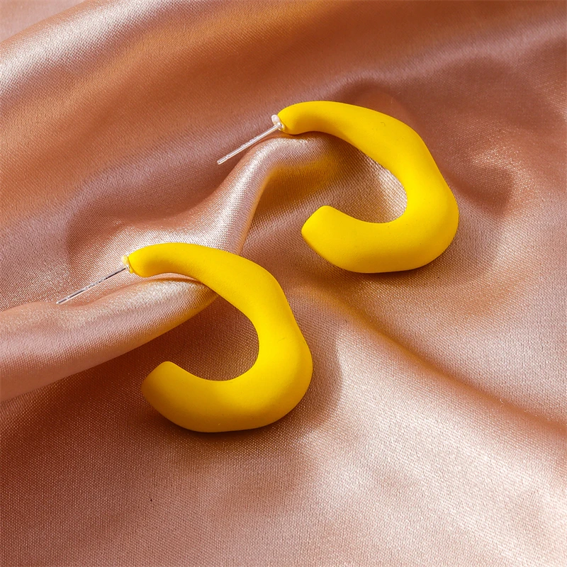 Modische 2,5 cm große runde Creolen für Damen, in Bonbonfarben, aus Acryl, als Schmuck für Partys und Festivals, ideal als Geschenk für Mädchen. – Detail 10
