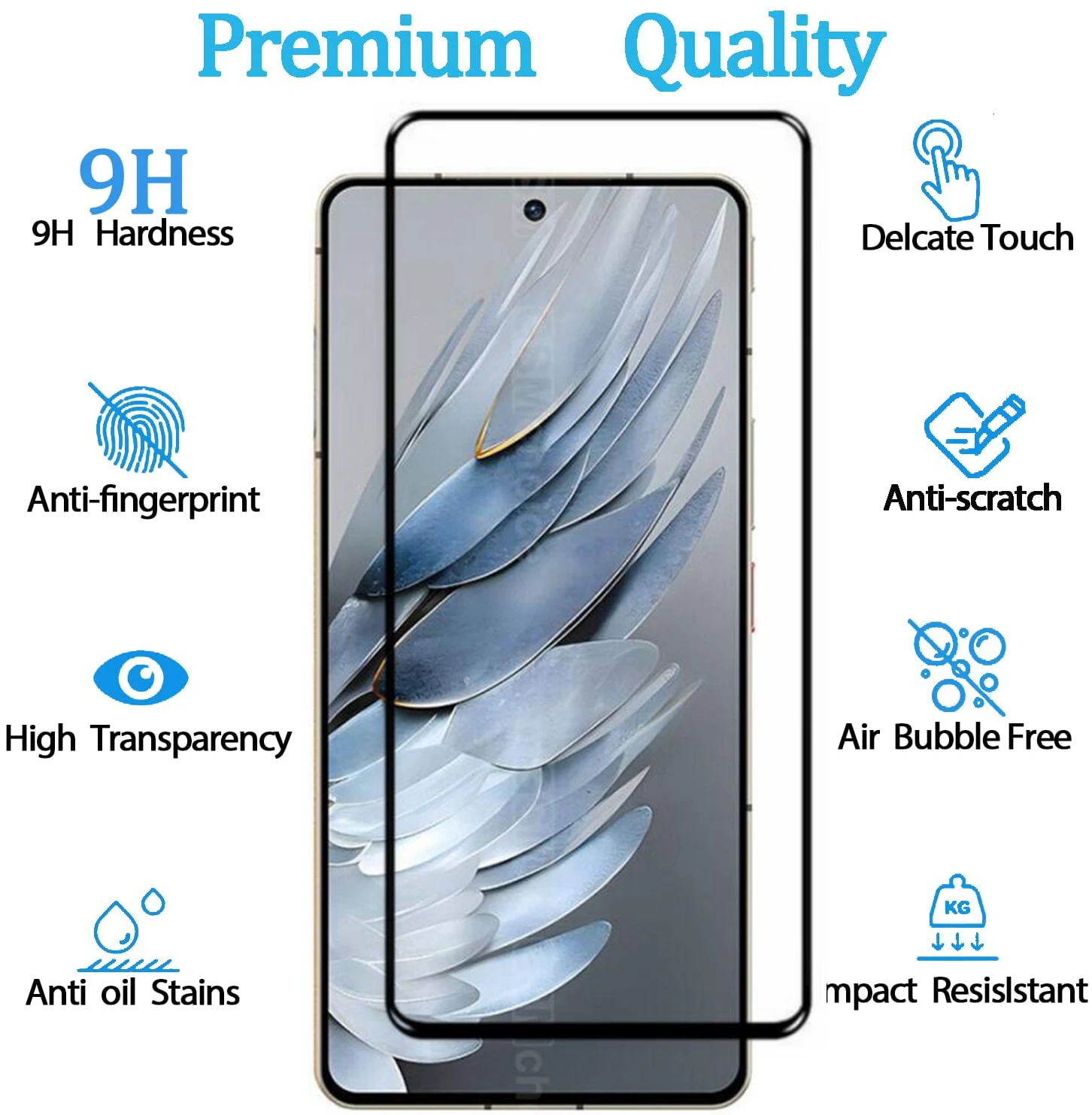 Vetro temperato 3D 9H per ZTE Nubia Z50S Pro 6.78 "protezione dello schermo con protezione dell'obiettivo HD per ZTE Nubia Z50S Pro NX713J