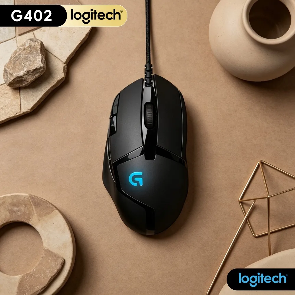 Logitech G402 Hyperion Fury USB Mouse Delta‑Zero High‑Precision Hardware 20 Million Clicks Lifespan For Desktop Gaming Hobby