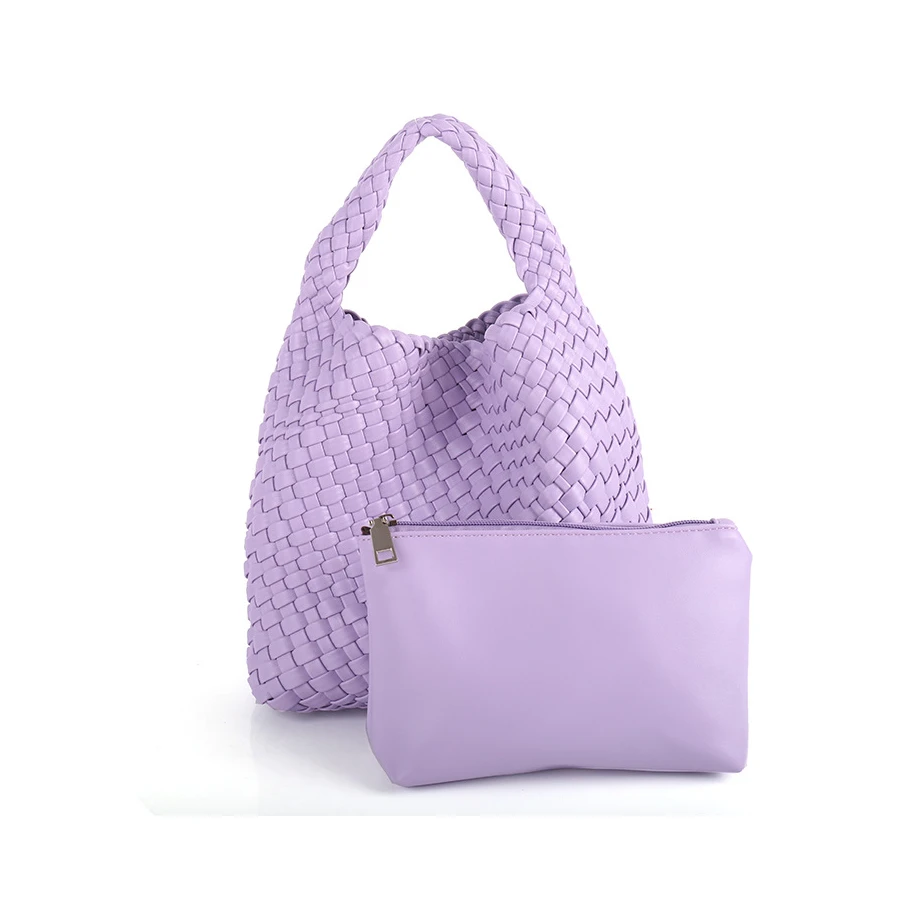 ZR DIARY Trendy Women Woven Bags PU Cross Weave Various Colors High Quality Ladies Handmade Handbag 223BZ5228-1