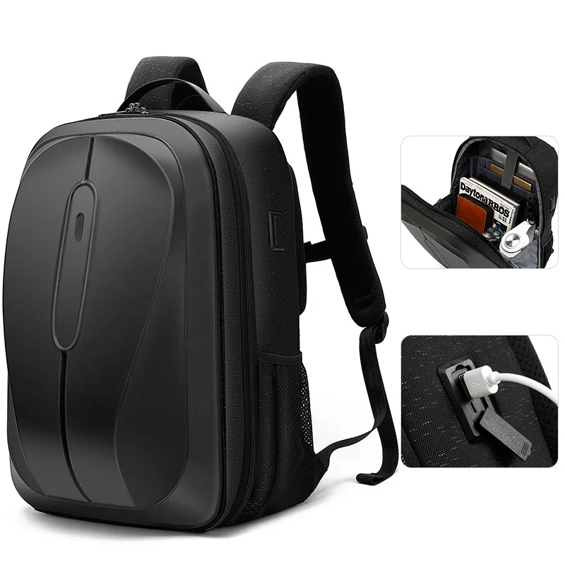 

Men Fashion Backpack USB Charging Backpack 15.6 inches Waterproof Travel Shoulder Bags Large School Bags for College Mochila