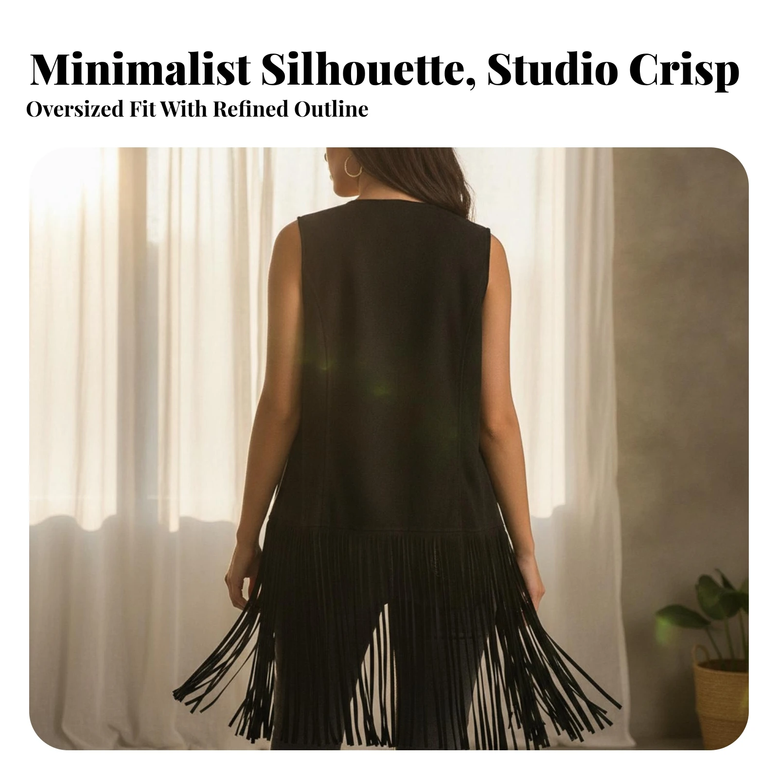 Fringe Vest Boho Suede Vest Cardigan with Fringe Retro Outerwear Chic for Women, Festivals, Streetwear