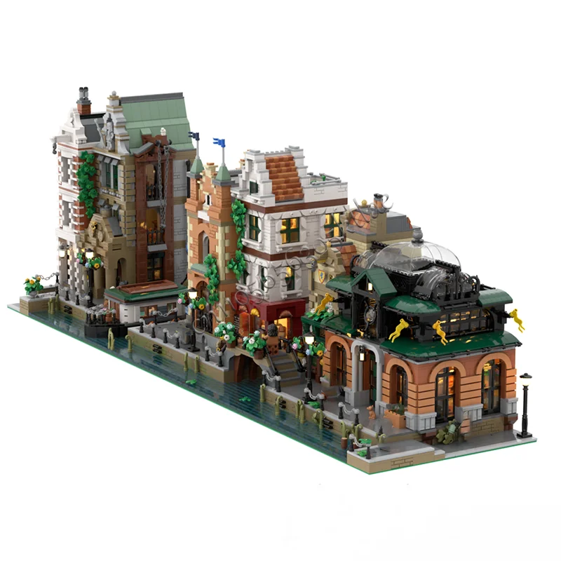 2073 parti MOC City Street Views Hall del mercato modulare Building Block Assemblaggio educativo Giocattoli per bambini Regali di compleanno popolari