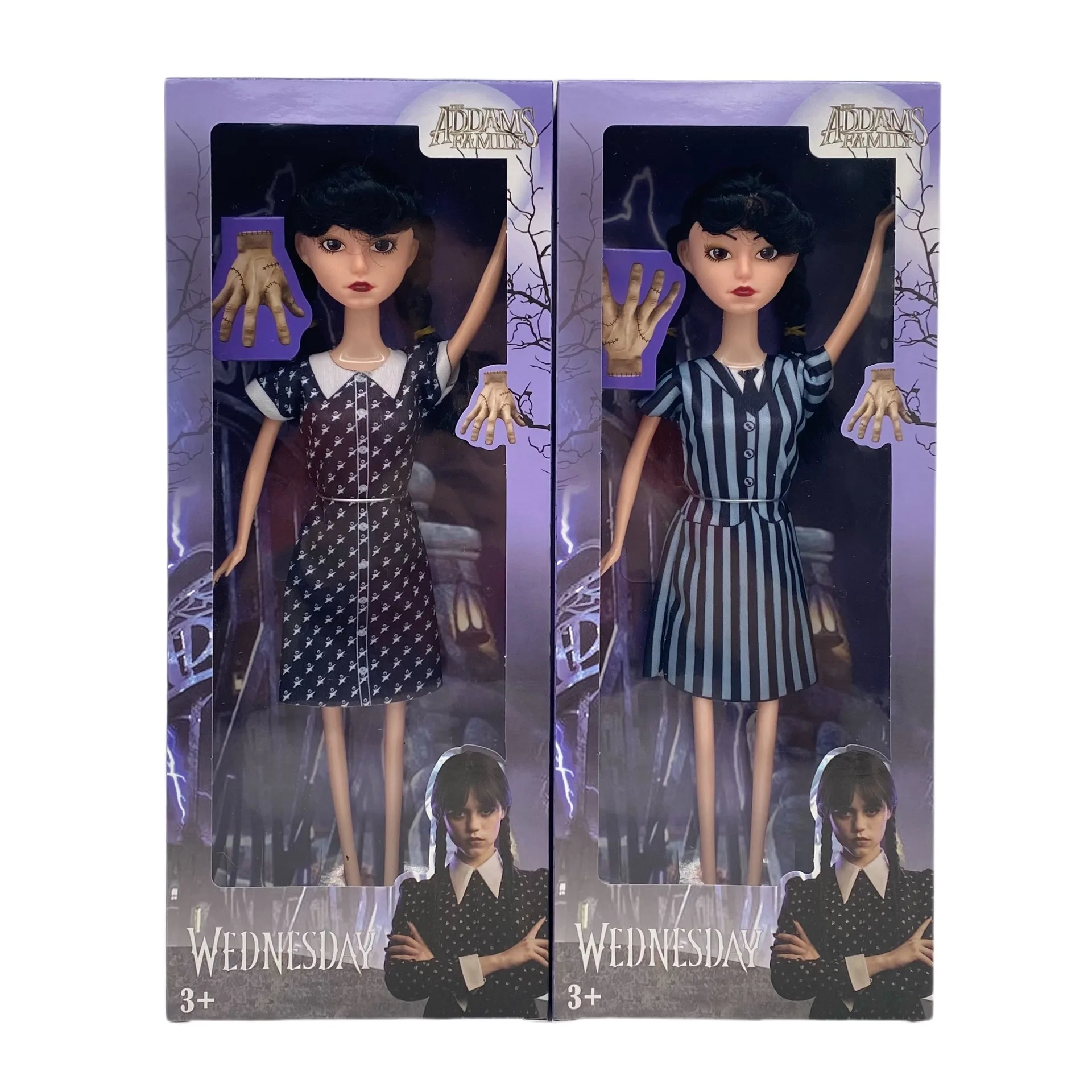 wednesday addams Black Dress Toy Figure Children's Toy Gothic Style Doll Action Figures Short Sleeved Polka Dot Birthday Gift