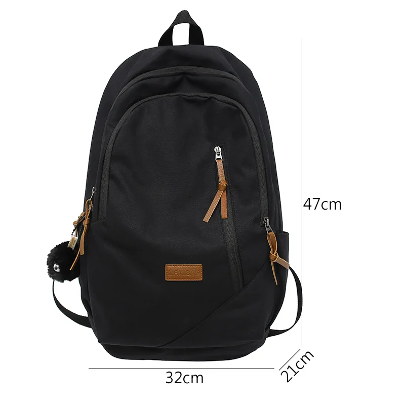 2023 Canvas Women Backpack Female Travel Bag Backpacks Schoolbag For Teenage Girl Solid Color Multi Pocket Backpack Schoolbag