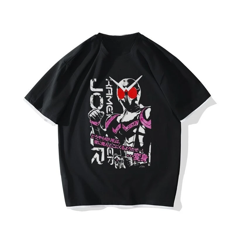 Camiseta con gráfico de Anime Newtrons, ropa de calle de verano 2025, camisa extragrande de algodón negro con estampado de Robot y cómic