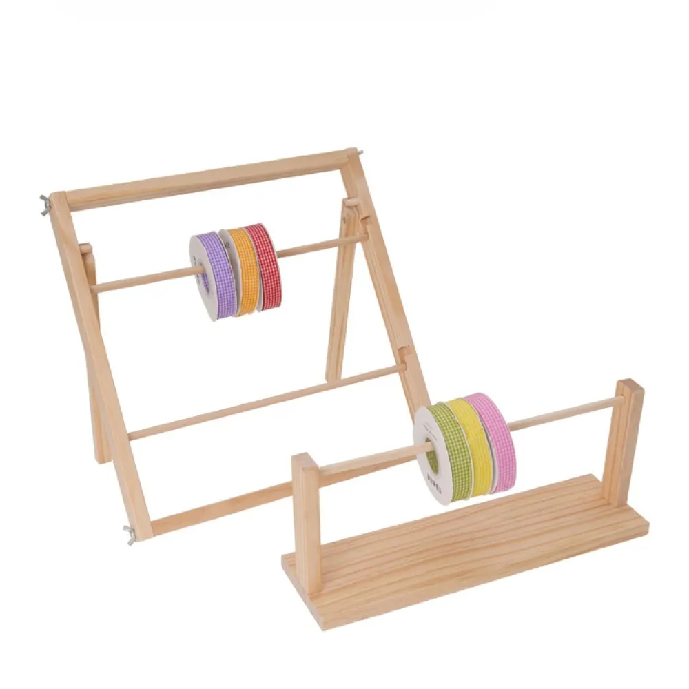 1/2 Tier Holz Band Spule Rack Stickerei Nähgarn Halter Tischplatte Spule Nähgarn Organizer Halter Lagerung