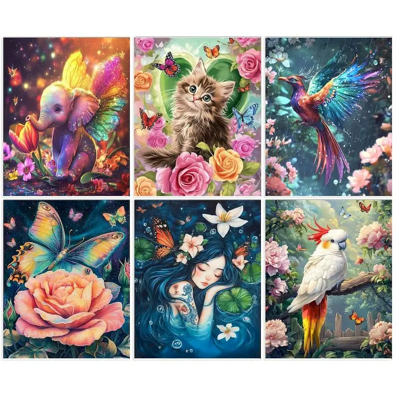 

GATYZTORY DIY Painting By Numbers Animals Drawing On Canvas Pictures By Number Birds Kits Hand Painted Paintings Art Home Decor