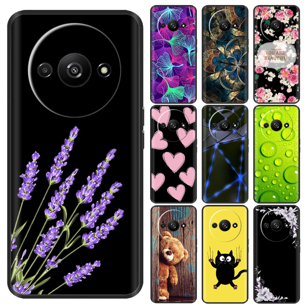 Phone Case For Xiaomi Redmi A3X A3 Luxury Soft TPU Cases Shockproof Black Silicone Bumper Protective Shell Bag Back Cover Hoesje