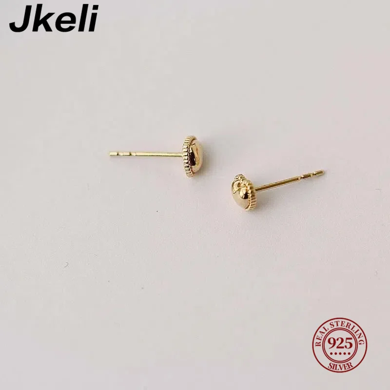 Jkeli S925 Sterling Silver 14K placcato oro carino torta bordo orecchini a cuore donne semplice moda versatile gioielli orecchio