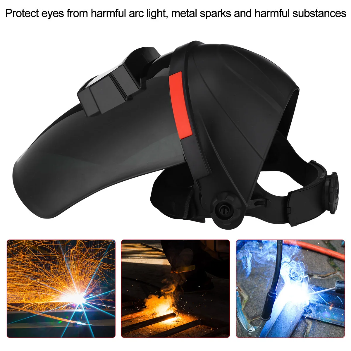 

Auto Darkening Mask PC Solar Rechargeable Work Face Masks Hood Argon Arc Lightweight Efficient Protection Adjustable