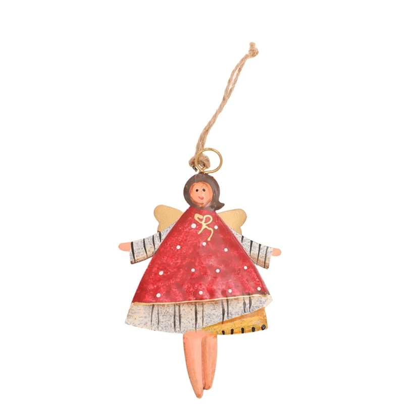 Metal Girl Shaped Pendant for Seasonal Decoration Christmas Tree Embellishment Door Hanging Ornament Party Supplies