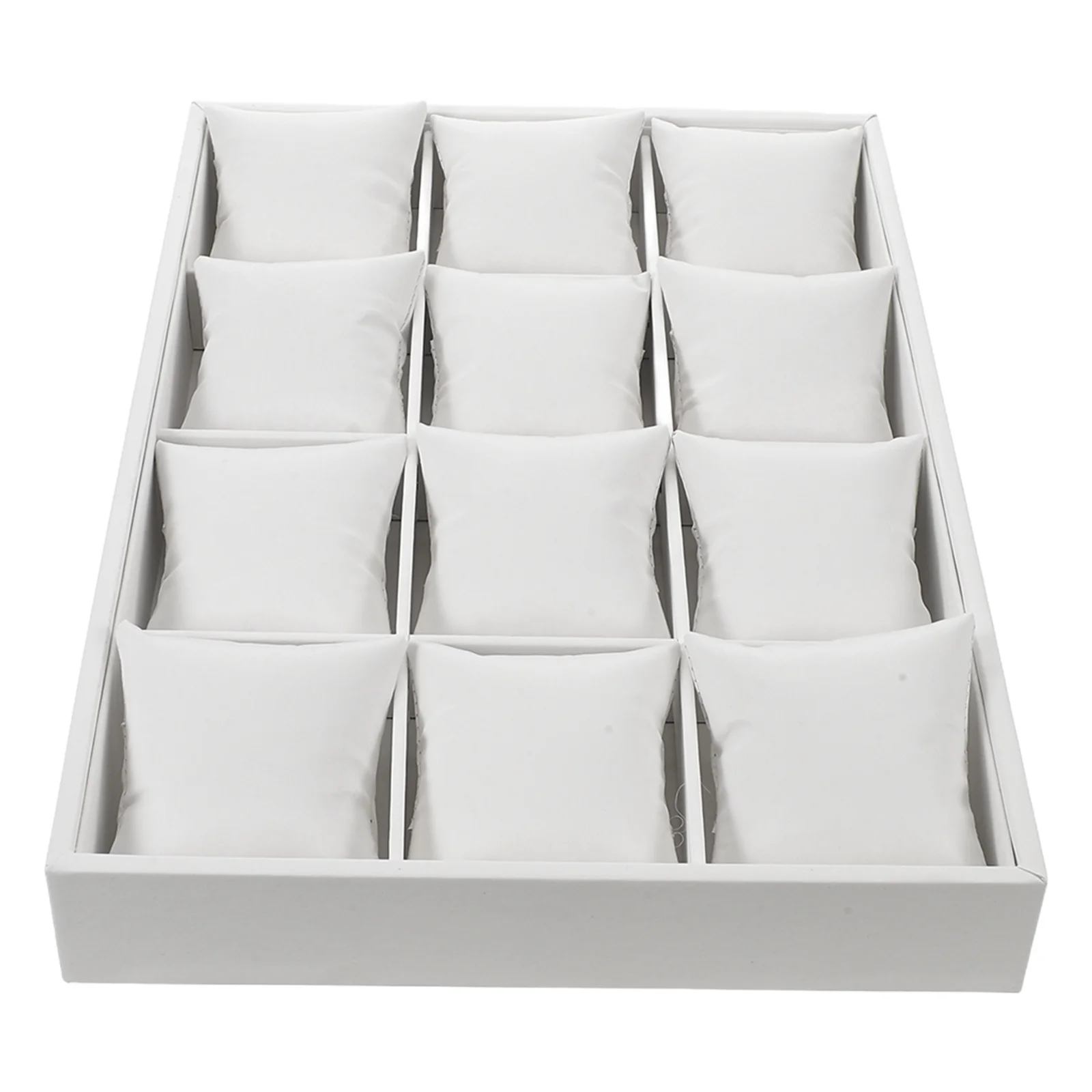 

12 Slot White Jewelry Organizer Tray Elegant Bangle Necklace Display Storage Bracelet Holder for Home Travel Decor