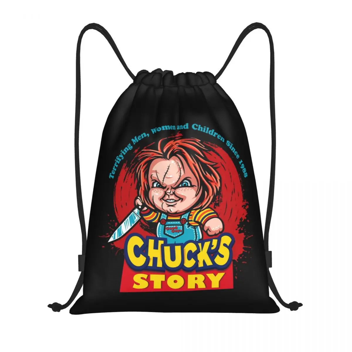 

Custom Horror Killer Chucky Drawstring Bags Women Men Lightweight Child's Play Movie Sports Gym Storage Backpack