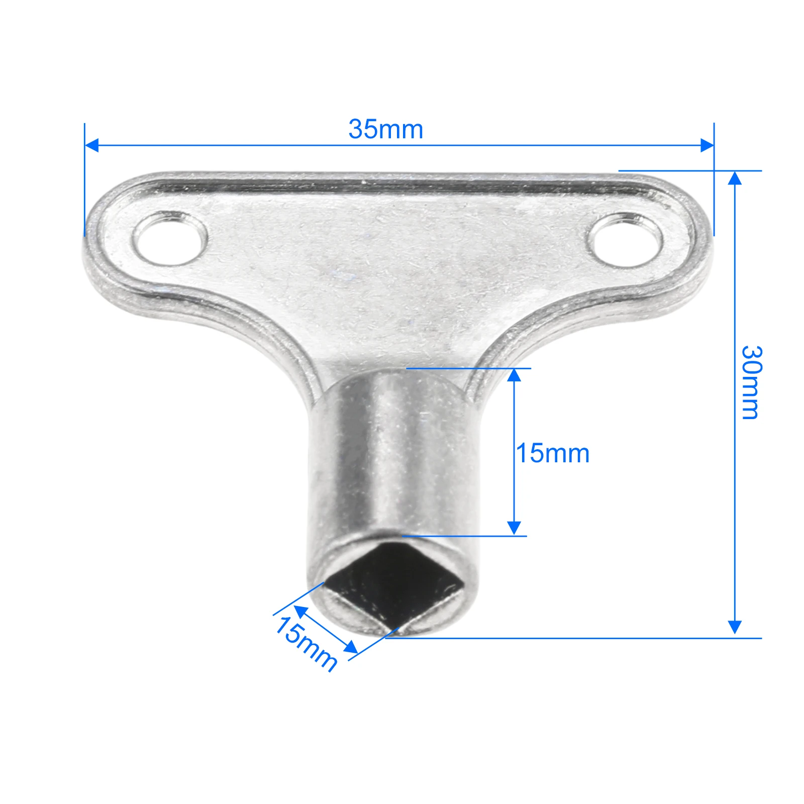 2Pcs 35*30mm Heater Exhaust Valve Key Faucet Radiator Water Tap Plumbing Bleeder Key Air Vent Central Heater Wrench Tool 5x5mm