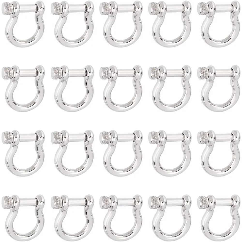 

10pcs 304 Stainless Steel Shackles Clasps Platinum Fastener Hook Trigger Clasps Jewelry Findings for Jewelry Making Necklaces