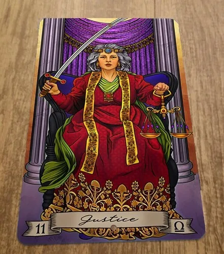 Tarot Card 11 Justice Artwork  Metal Wall Sign