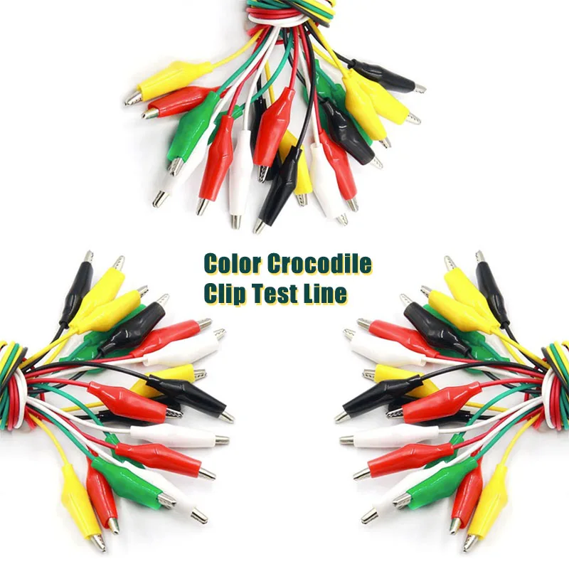 Electric DIY Small Battery Power Cord Sheath Double Head Test Clamp 28mm 35mm 45mm 10pcs Colorful Alligator Clips