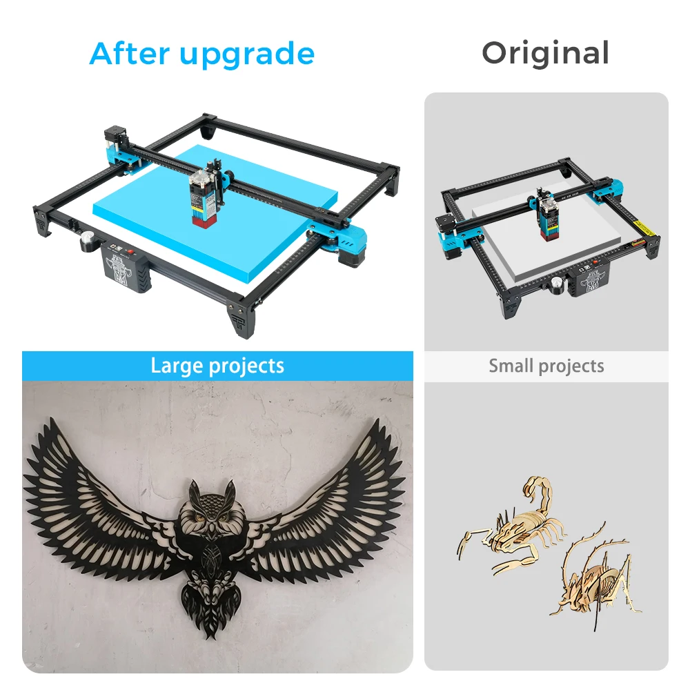 600X600mm Expansion Kit for Upgrade TTS-25/TTS-55/TTS-10 TTS pro Engraving Area Directly Installed X Y-axis Extension Kit