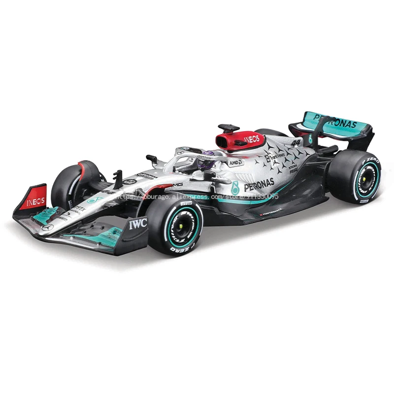 Bburago 1:43 2022 #44 Hamilton F1 Mercedes-AMG W13 #63 George Russell Alloy Toy Car Model Super Formula Die Cast Model