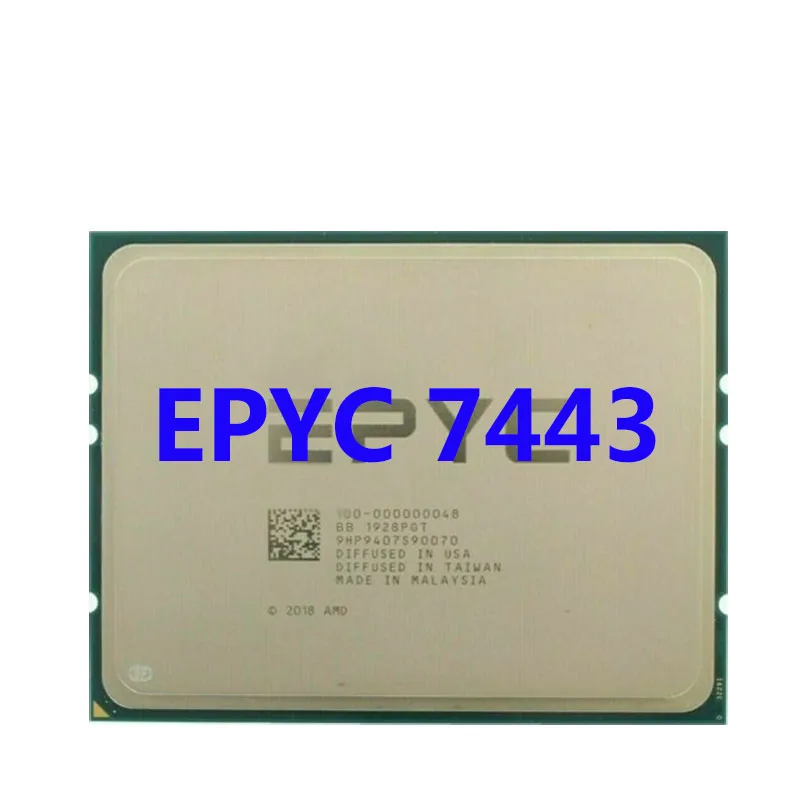 

7443 EPYC ЦПУ процессор 2,85 ГГц 24 ядра 48 потоков 128M 200 Вт поддержка SP3 Серверная материнская плата 1P/2P DDR4-3200mhz 4,0 ГГц Overclock