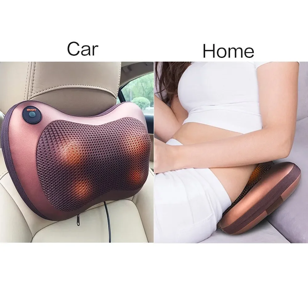 Electric massage cushion massage pillow with heating function and 3D rotating massage heads