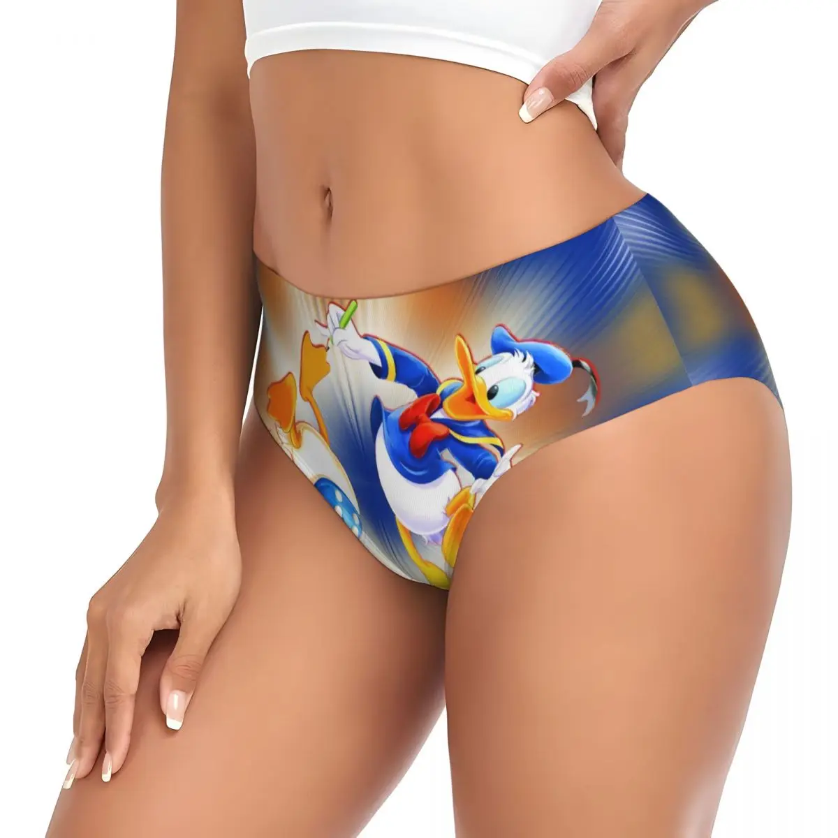 مخصص دونالد داك الرسوم المتحركة هزلية موجز سراويل النساء الملابس الداخلية الكلاسيكية تنفس